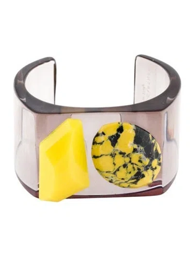 Pre-owned Stella Mccartney Acrylic & Resin Cuff Bracelet, 6.75" In Multi