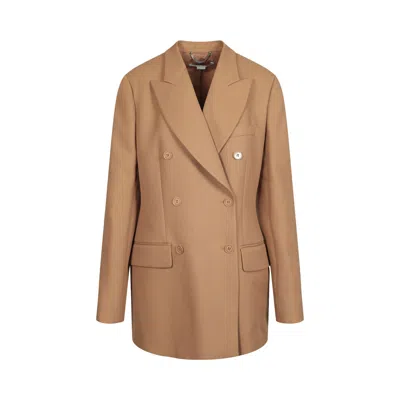 Pre-owned Stella Mccartney Adelaide Double Breasted Blazer 'tobacco' | Brown | Women's Size 46