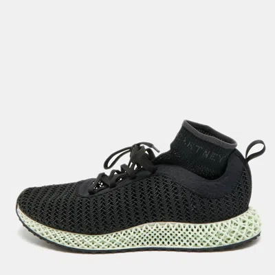 Pre-owned Stella Mccartney Adidas Alphaedge 4d Size 40.5 Black Knit Fabric Lace Up Sneakers
