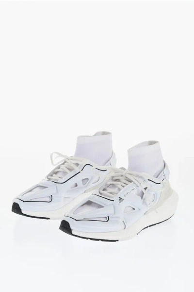 Stella Mccartney Adidas Fabric Sock Sneakers With Padded Detail In White