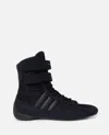 Stella Mccartney Rasant Black Sneakers With Strap Closure And Logo Detail On The Side In Tech Fabric Woman In Black