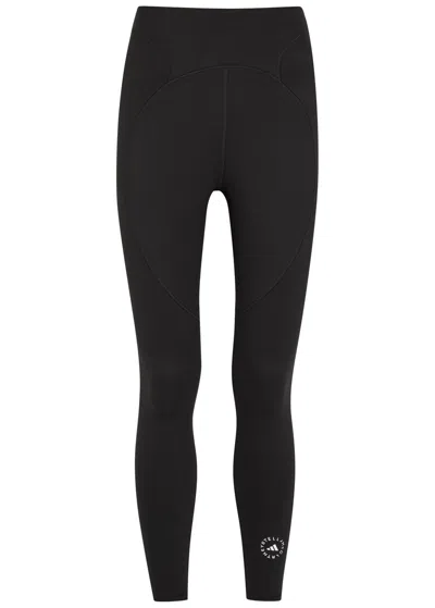 Stella Mccartney Adidas X  7/8 Stretch-jersey Cropped Leggings In Black