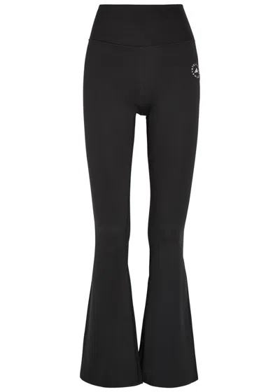Stella Mccartney Adidas X  Flared Stretch-jersey Leggings In Black
