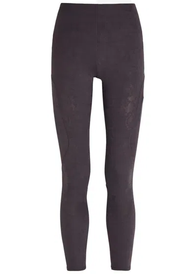 Stella Mccartney Adidas X  Floral Stretch-knit Running Leggings In Black