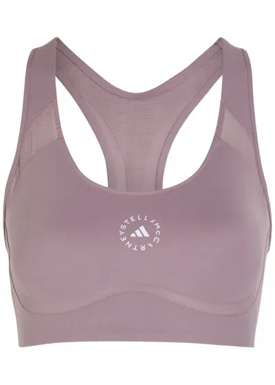 Stella Mccartney Adidas X  Power Impact Stretch-jersey Training Bra In Purple