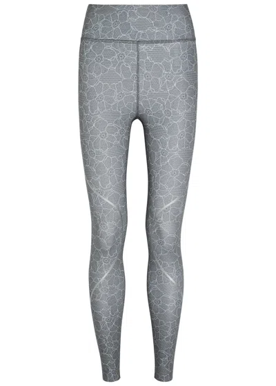 Stella Mccartney Adidas X  Printed Stretch-jersey Leggings In Gray