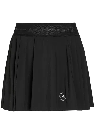 Stella Mccartney Adidas X  Training Logo-print Pleated Shell Skort In Black