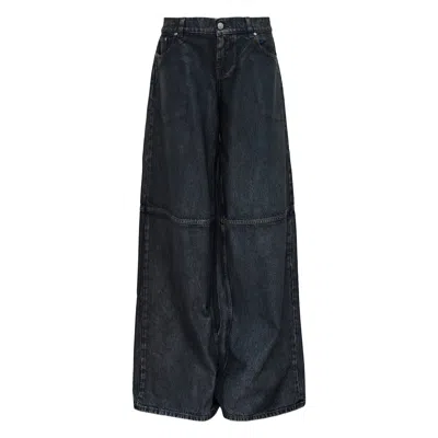 Stella Mccartney Aged Altermat Effect Wide Leg Jeans In Black