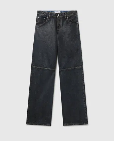 Stella Mccartney Aged Paneled Straight-leg Denim Jeans In Black