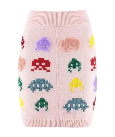 STELLA MCCARTNEY STELLA MCCARTNEY ALIEN INTARSIA RIBBED MINI SKIRT