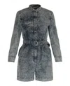 Stella Mccartney All In One Denim Jumpsuit In Gray