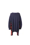 Stella Mccartney All Is Love Oversized Jumper In Navy Blue Wool In Blue