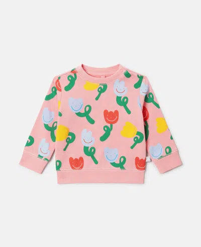 Stella Mccartney Kids' All-over Floral Sweatshirt In Pink