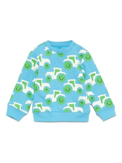 Stella Mccartney Babies' Tractor-print Sweatshirt In Blue