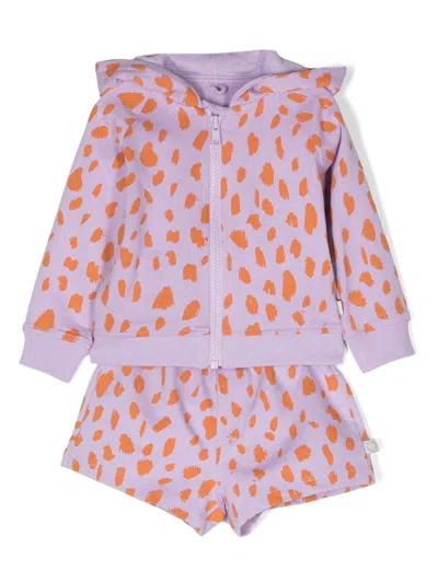 Stella Mccartney Babies' All-over Graphic Print Tracksuit In Purple