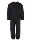 Stella Mccartney All-over Logo Cotton Tracksuit In Black