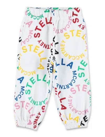 Stella Mccartney Kids' All-over Logo Jogging Pants In White