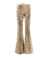 Stella Mccartney Tiger Fluid Jersey Flare Trouser In Nude