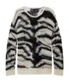Stella Mccartney Tiger Pattern Open-knit Sweater In Gray