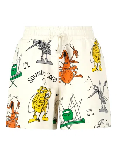 Stella Mccartney Kids' All-over-print Drawstring-fastening Shorts In Multi