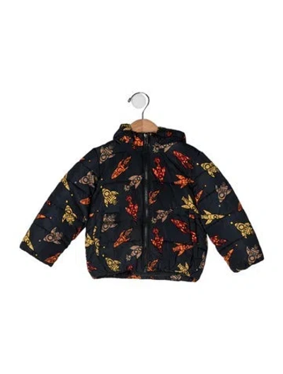 Pre-owned Stella Mccartney Babies' All Over Print Hooded Coat In Black