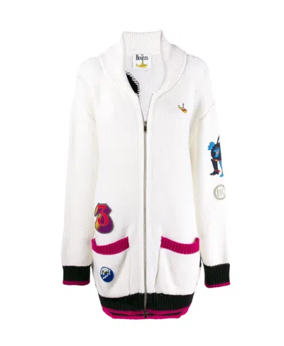 Stella Mccartney All Together Now Inlaid Knitted Cardigan In White