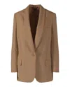 Stella Mccartney Allison Wool Blazer In Brown