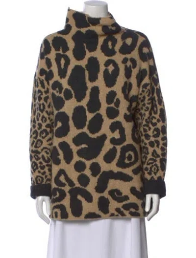 Pre-owned Stella Mccartney Alpaca Animal Print Sweater In Neutral