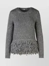 Stella Mccartney Grey Fringed Sweater