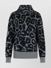 Stella Mccartney Alpaca Blend Turtleneck Sweater With Animal Print