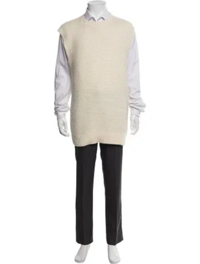 Pre-owned Stella Mccartney Alpaca Crew Neck Sweater Vest In Neutrals