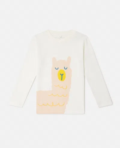 Stella Mccartney Kids' Alpaca Graphic Long-sleeve T-shirt In White
