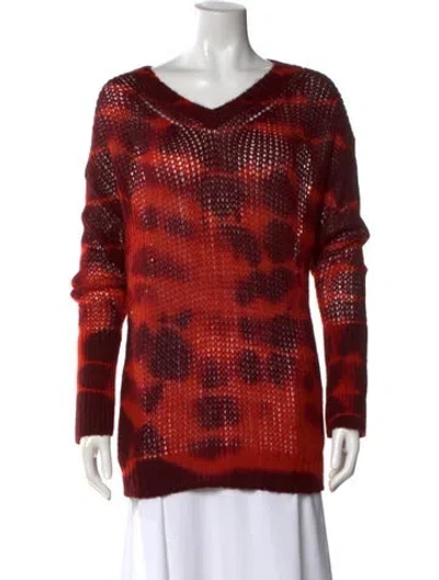 Pre-owned Stella Mccartney Alpaca Printed Sweater In Orange