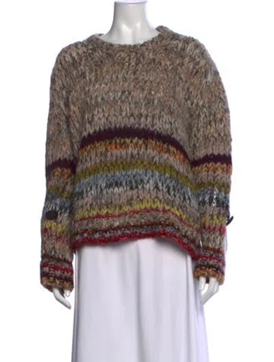 Pre-owned Stella Mccartney Alpaca Striped Sweater In Brown