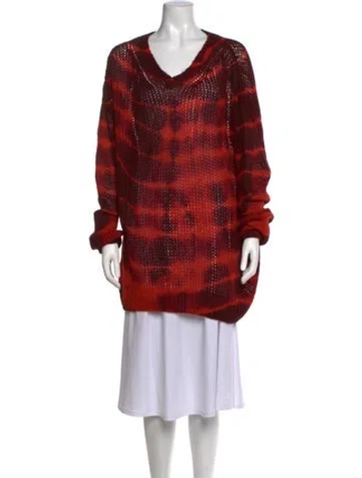 Pre-owned Stella Mccartney Alpaca Tie-dye Print Sweater In Red