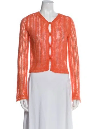 Pre-owned Stella Mccartney Alpaca V-neck Sweater In Orange