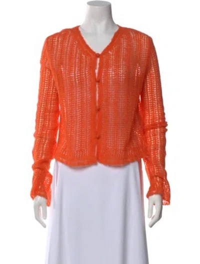 Pre-owned Stella Mccartney Alpaca V-neck Sweater In Orange