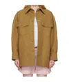 Stella Mccartney Alter Faux-suede Overshirt In Brown
