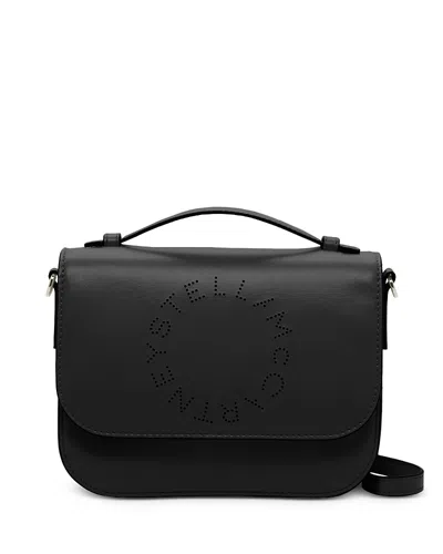 Stella Mccartney Alter Logo Flap Top Handle Bag In Black