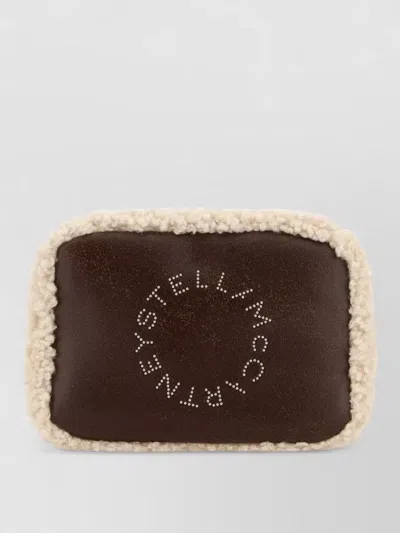 Stella Mccartney Alter Mat Belt Bag Shearling Trim In Brown