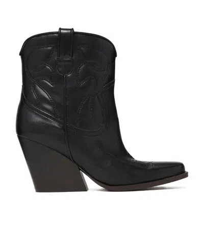 Stella Mccartney Alter Mat Cowboy Ankle Boots In Black