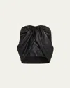 Stella Mccartney Wrapped Cape-front Ruched Top In Black