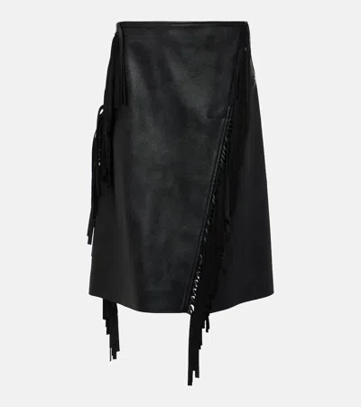 Stella Mccartney Alter Mat Faux Leather Midi Skirt In Black