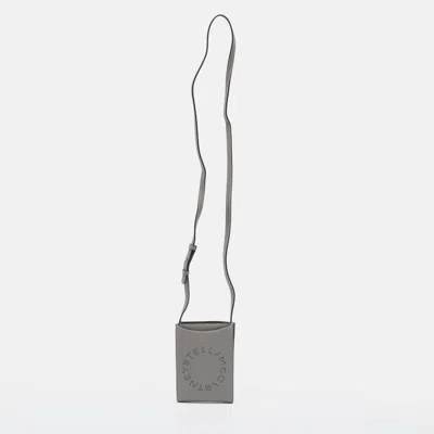 Pre-owned Stella Mccartney Alter Mat Grey Faux Leather Phone Crossbody Bag In Gray