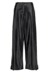 Stella Mccartney Wide Leg Elastic Waistband Trousers With Shiny Finish