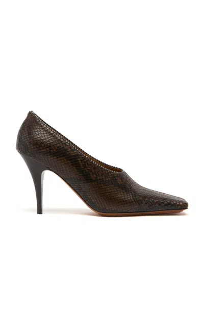 Stella Mccartney Alter Mat Snake Print Pumps In Brown