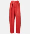 Stella Mccartney Vegan Leather Balloon Tailored Trousers In Red