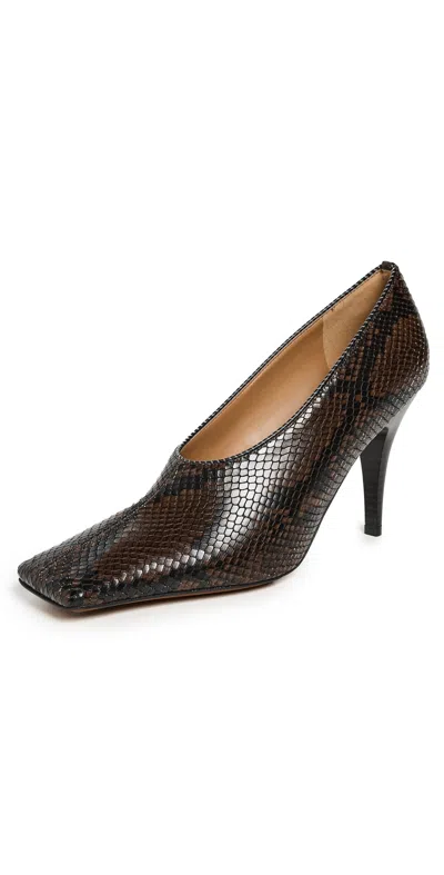 Stella Mccartney Alter Snake Print Pumps Coffee In Brown