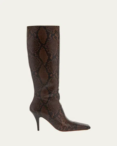 STELLA MCCARTNEY ALTER SNAKE-PRINT TALL STILETTO BOOTS