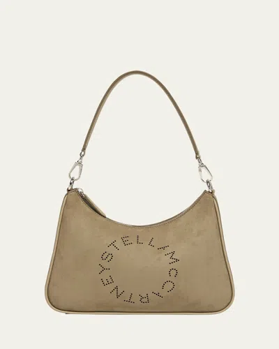 Stella Mccartney Alter Suede Piped Hobo Bag In Brown